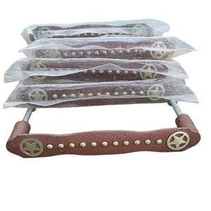 Western Style Rustic Star Studded Drawer Pull Handles Set Of 5